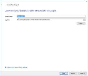 TestComplete New Project