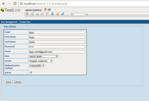 Testlink Add User Management