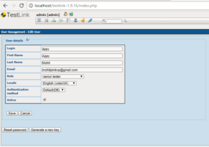 Testlink Edit User Management